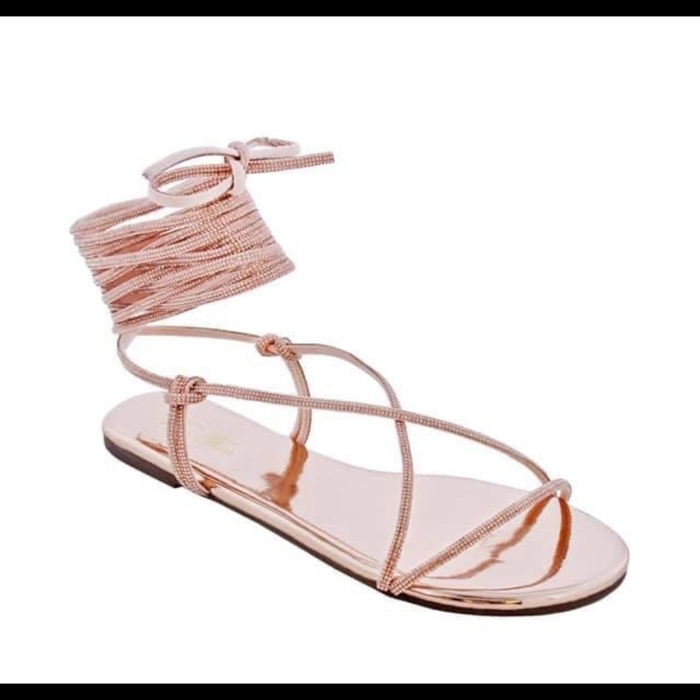 Liliana Rose Gold Strap up sandal